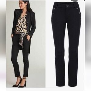 Cabi Dress Pant 8 Black  Maestro Sailor Button Pocket Split